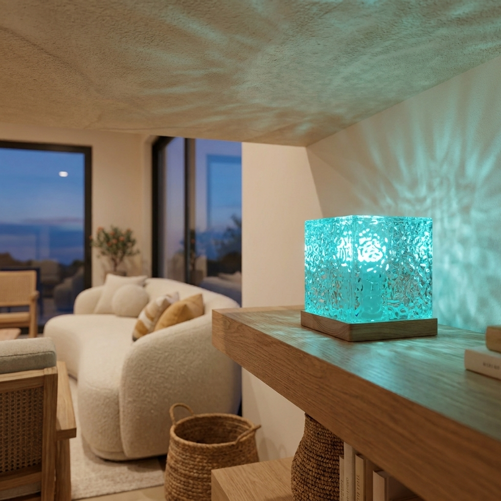Boreal Cube Rippled Crystal Aurora Lamp 16 Color Northern Lights Projector for Bedrooms and Lounges