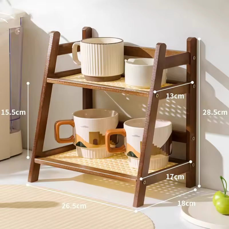 Bernadette Bamboo Tiered Organizer for Mugs and Brushes