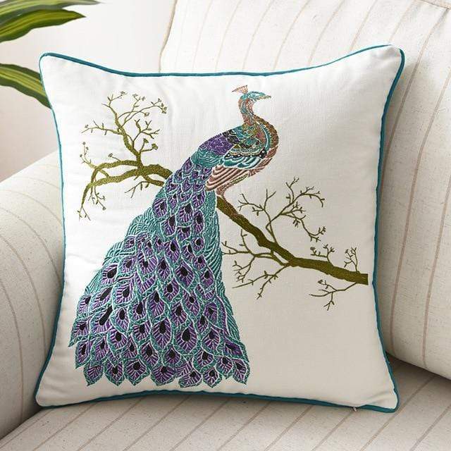 Nadine Meadow Cushion for Country Rooms with Embroidery