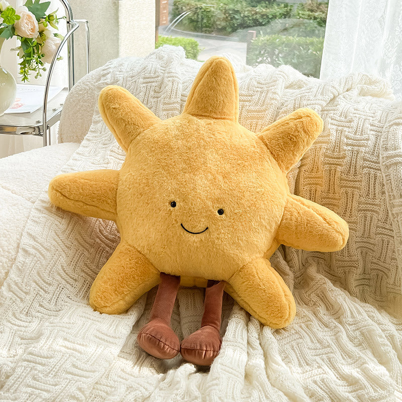 Lucienne Sun and Moon Pillow for Nurseries in Velvet