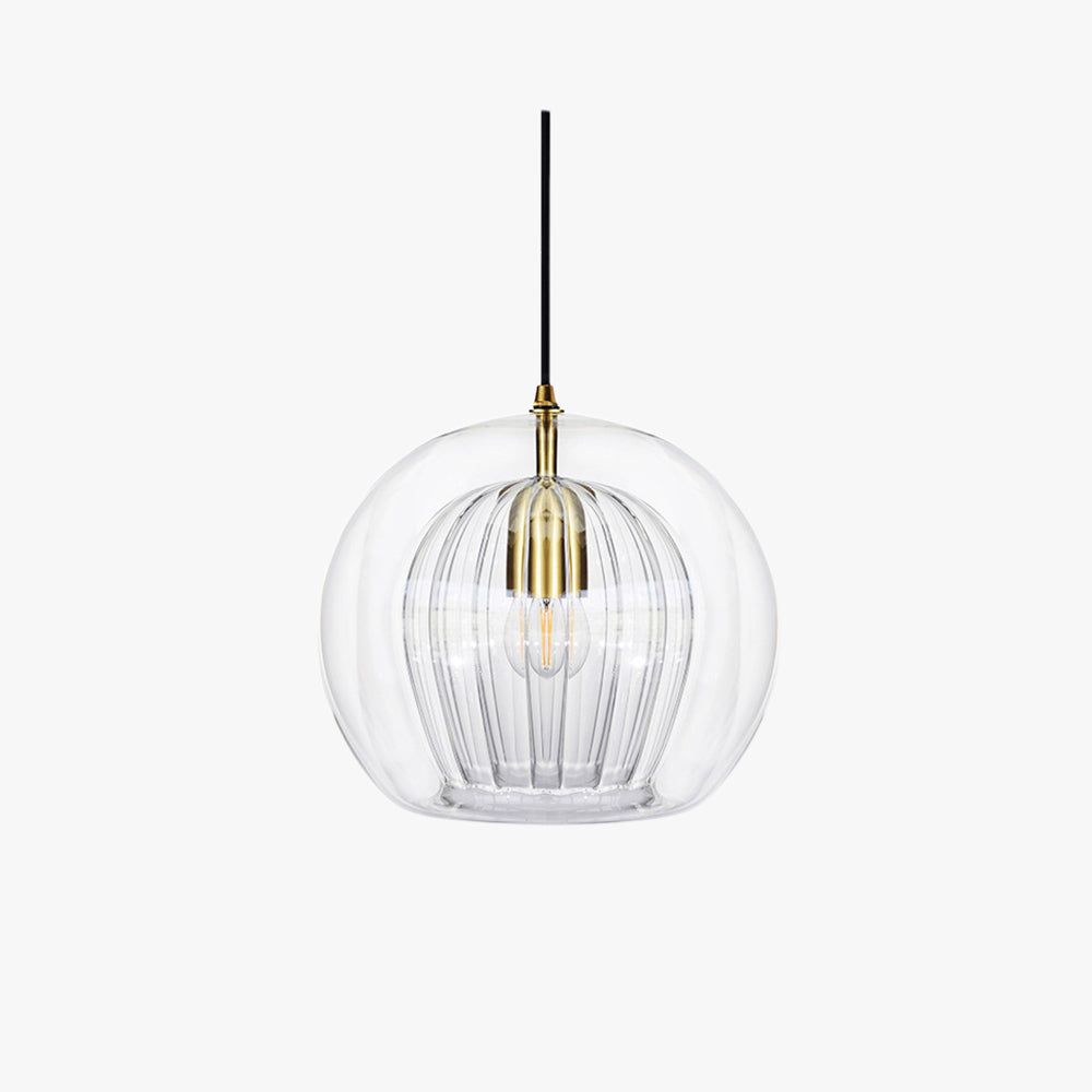 Aida Glass Globe Pendant for Bedsides with Amber Option