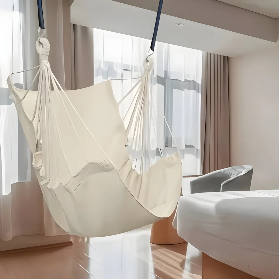Priscille Hanging Swing Chair for Gardens with Canvas Seat