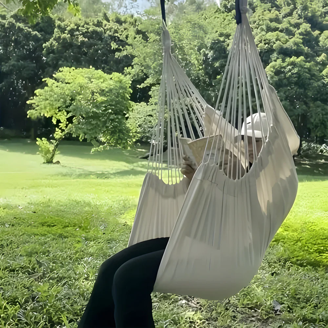 Priscille Hanging Swing Chair for Gardens with Canvas Seat