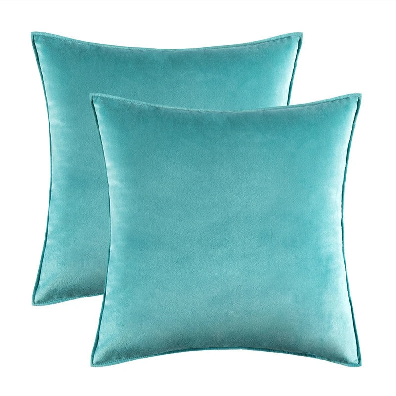 Danielle Velvet Cushion Cover Set for Sofas with Piping