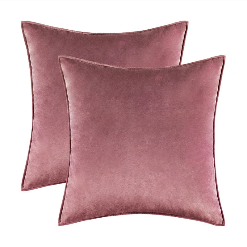 Danielle Velvet Cushion Cover Set for Sofas with Piping
