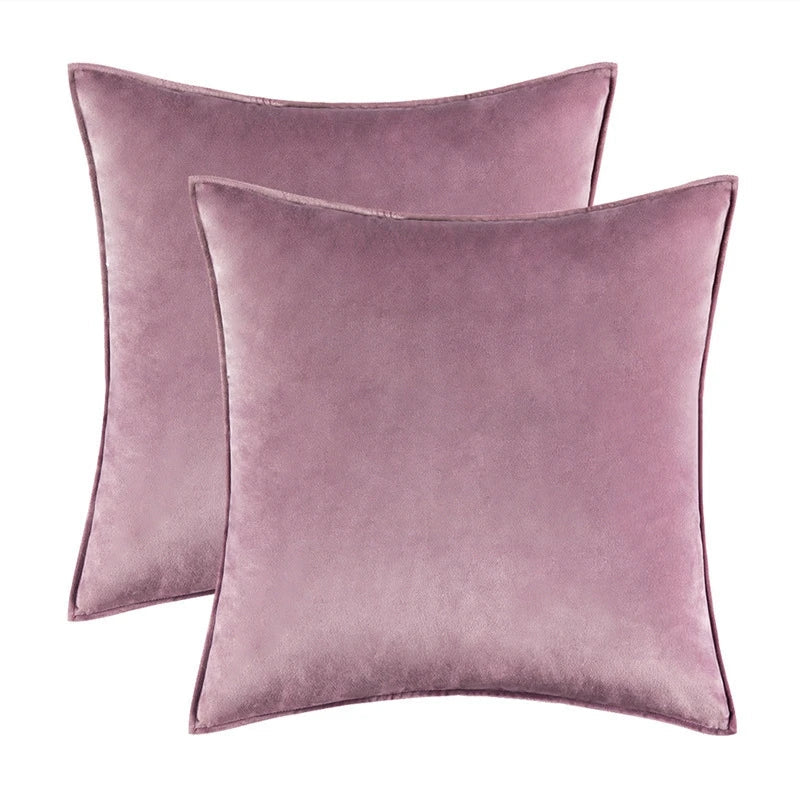 Danielle Velvet Cushion Cover Set for Sofas with Piping