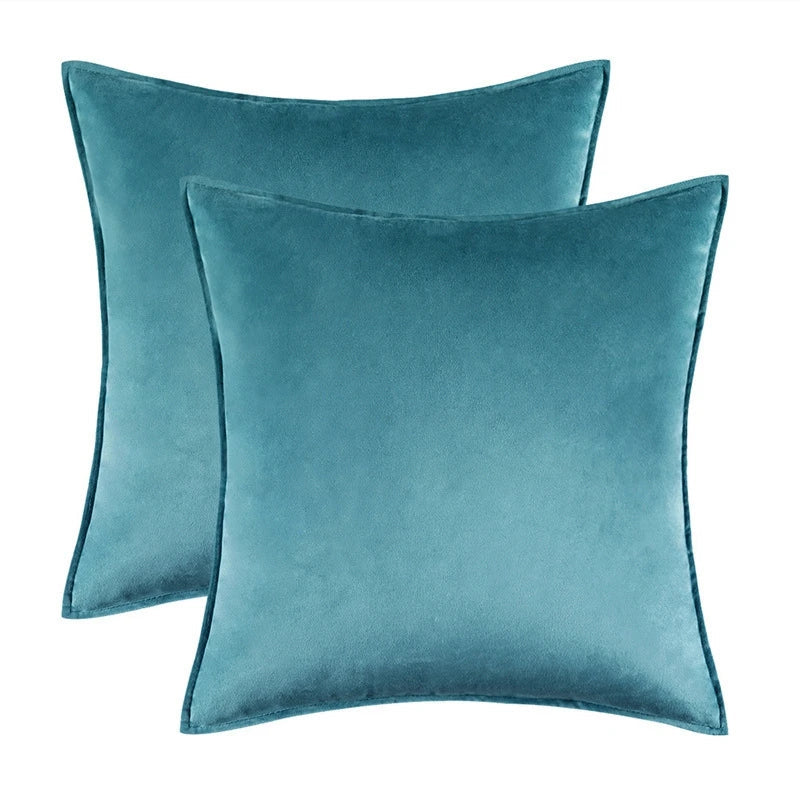 Danielle Velvet Cushion Cover Set for Sofas with Piping