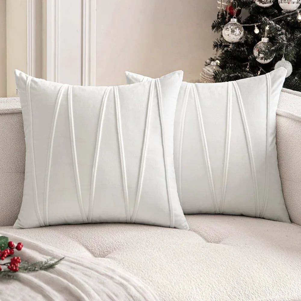 Aurelie Velvet Cushion Cover for Sofas with Wavy Texture