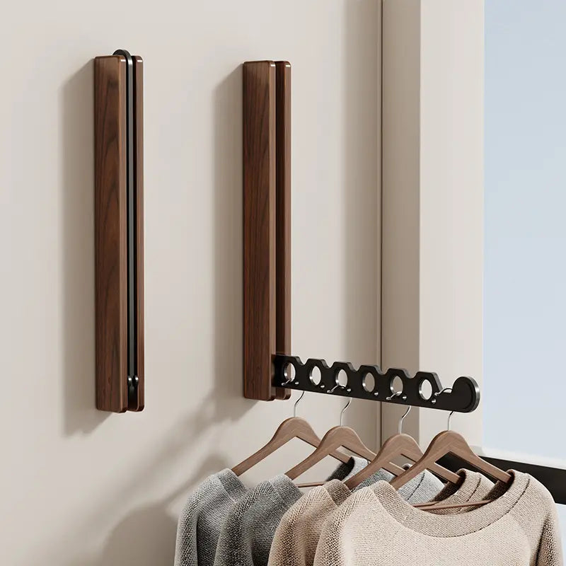 Sabine Folding Hanger Rail for Laundry with Timber Arm