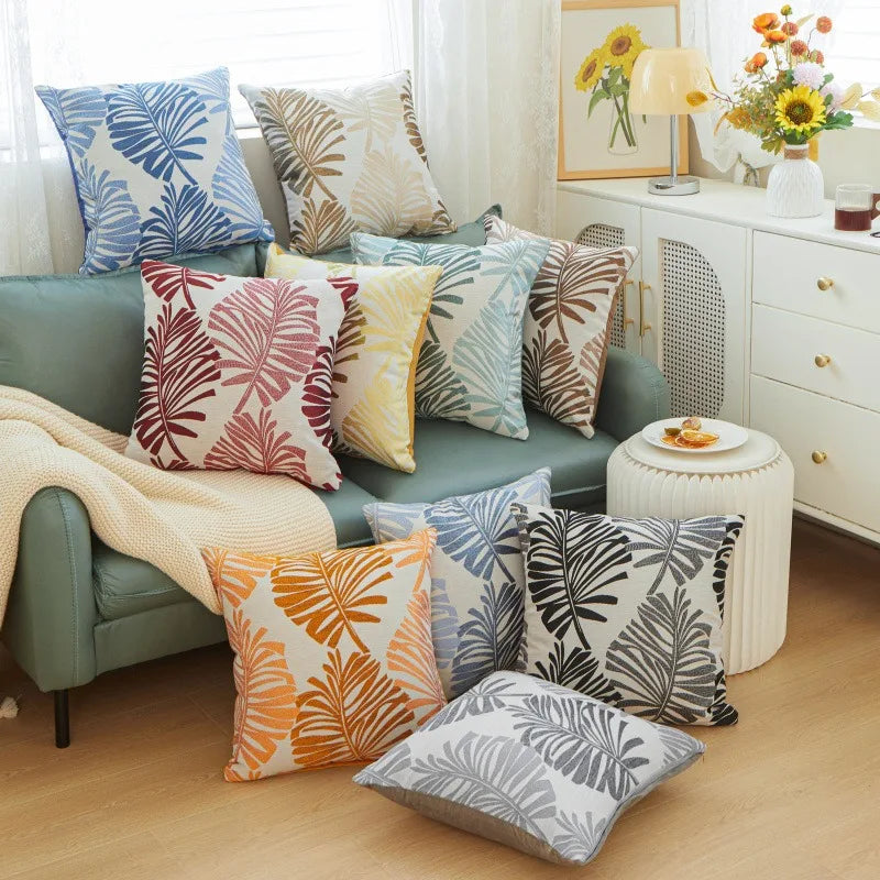 Brigitte Palm Cushion Cover for Sofas in Linen Blend