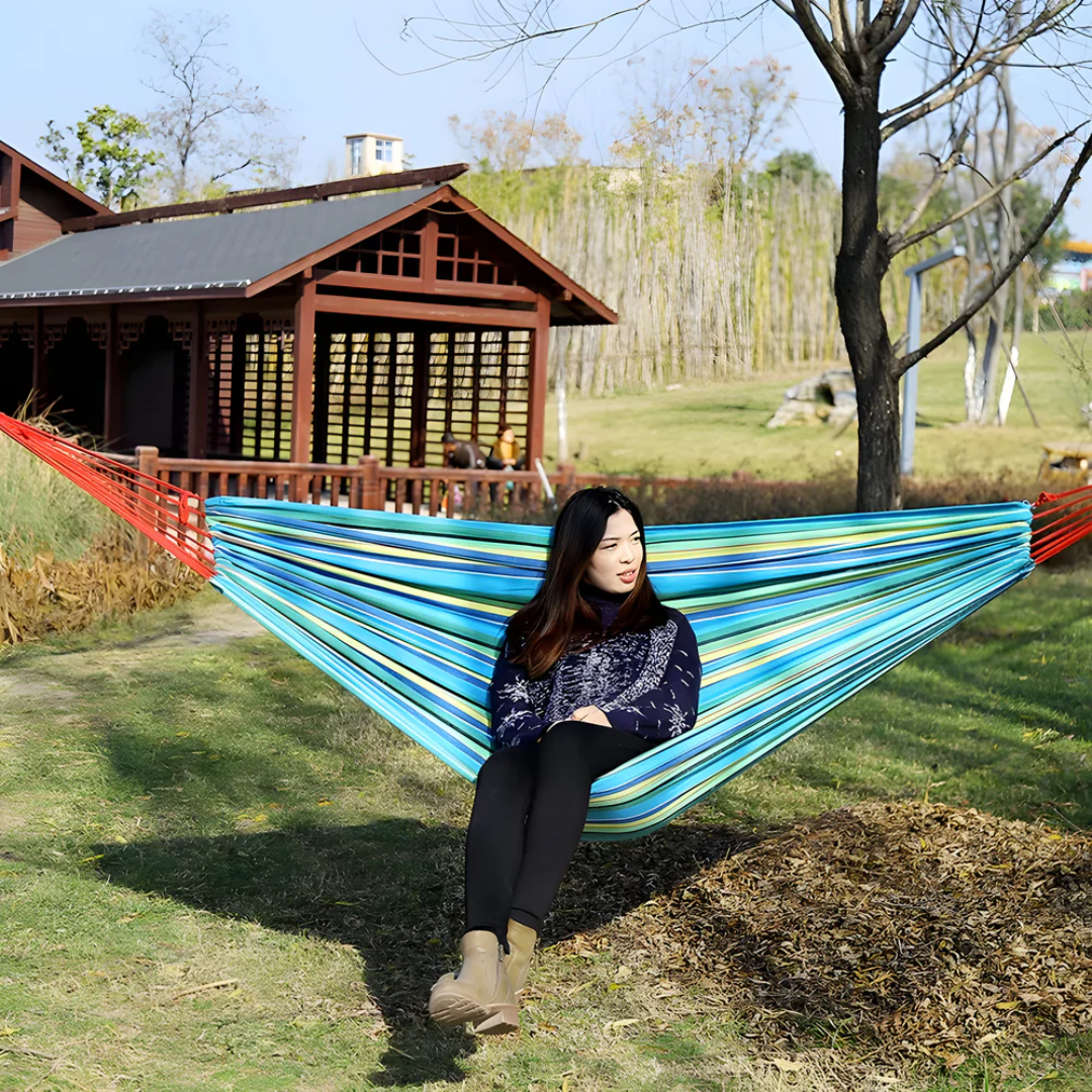 Solange Striped Hammock for Camping with Packable Pouch