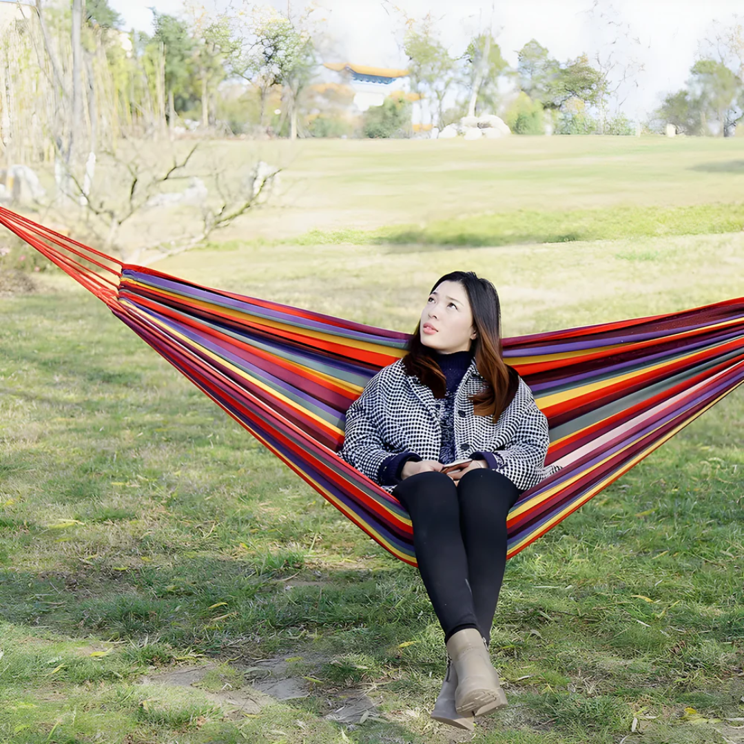 Solange Striped Hammock for Camping with Packable Pouch