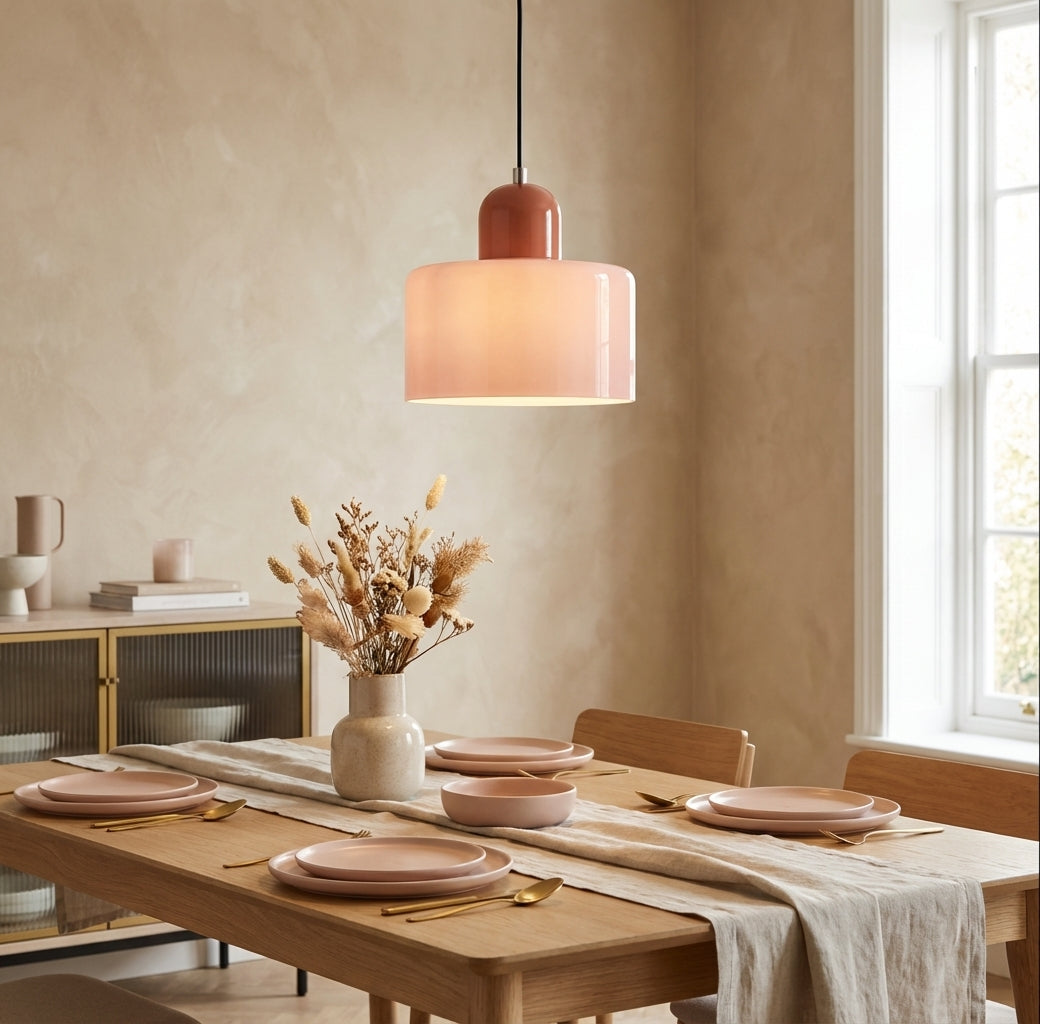 Alina Retro Glass Pendant for Nooks with Two Tone Shade