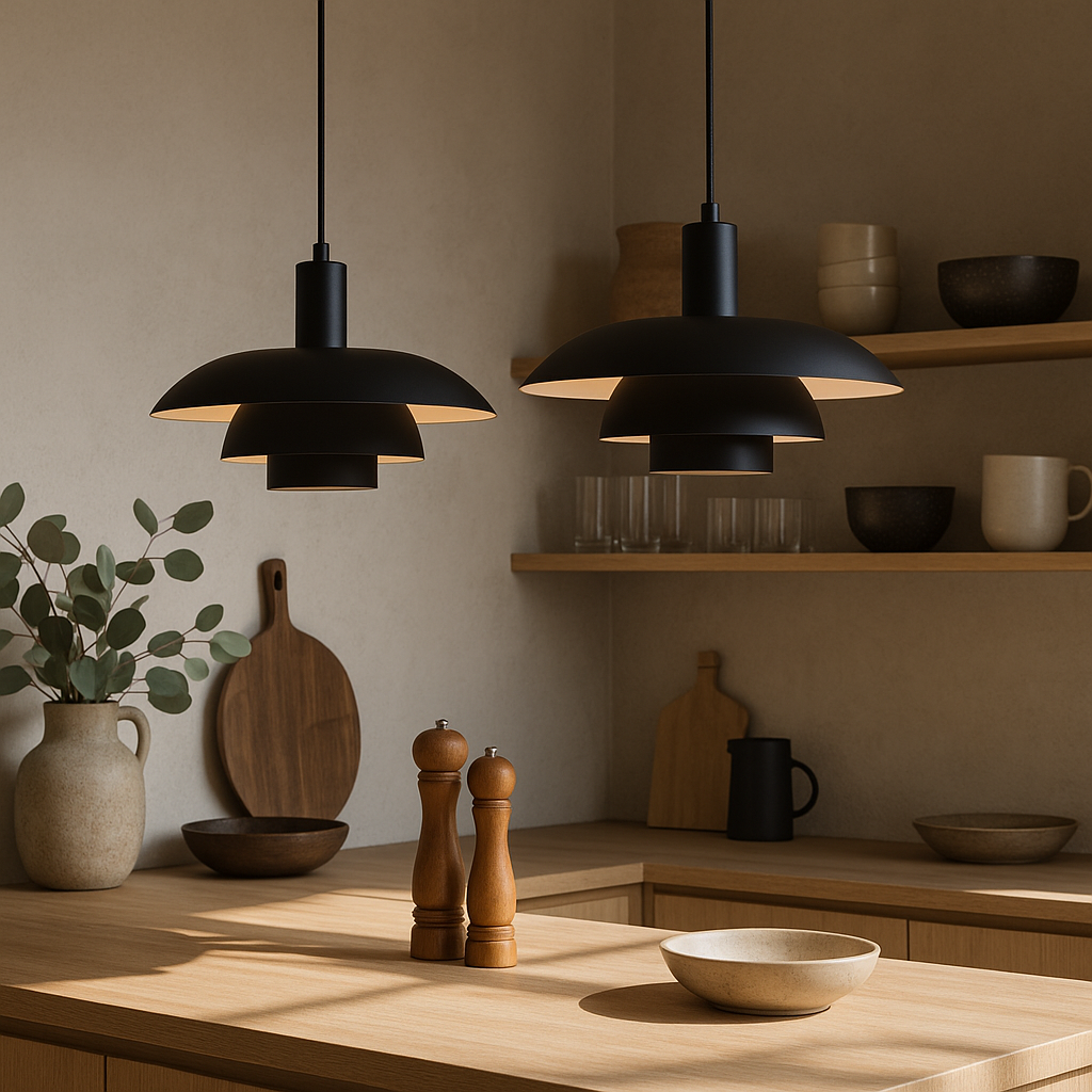 Allegra Cone Pendant for Dining Tables with Tiered Shade