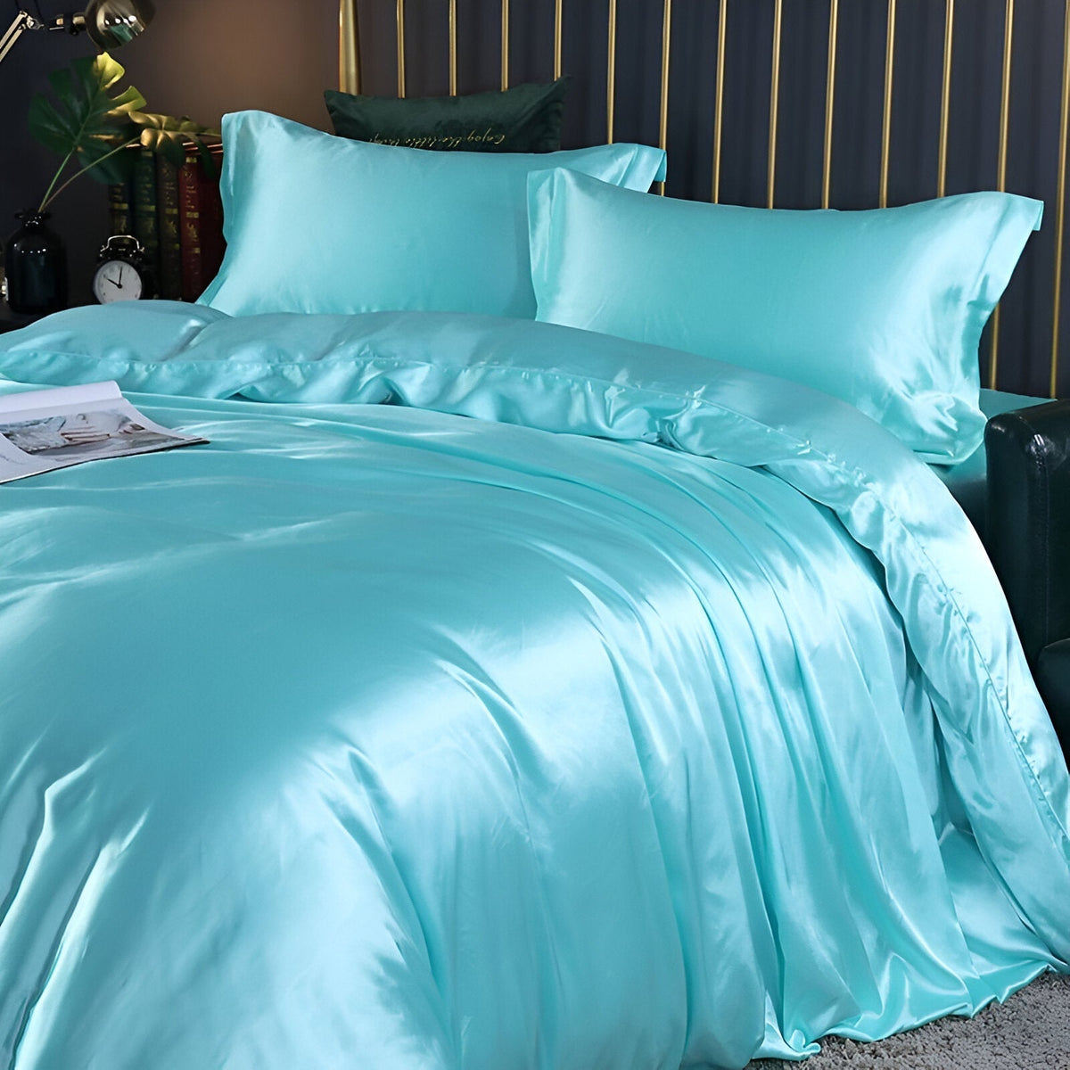 Eloise Satin Bedding Set for Beds with 2 Pillowcases
