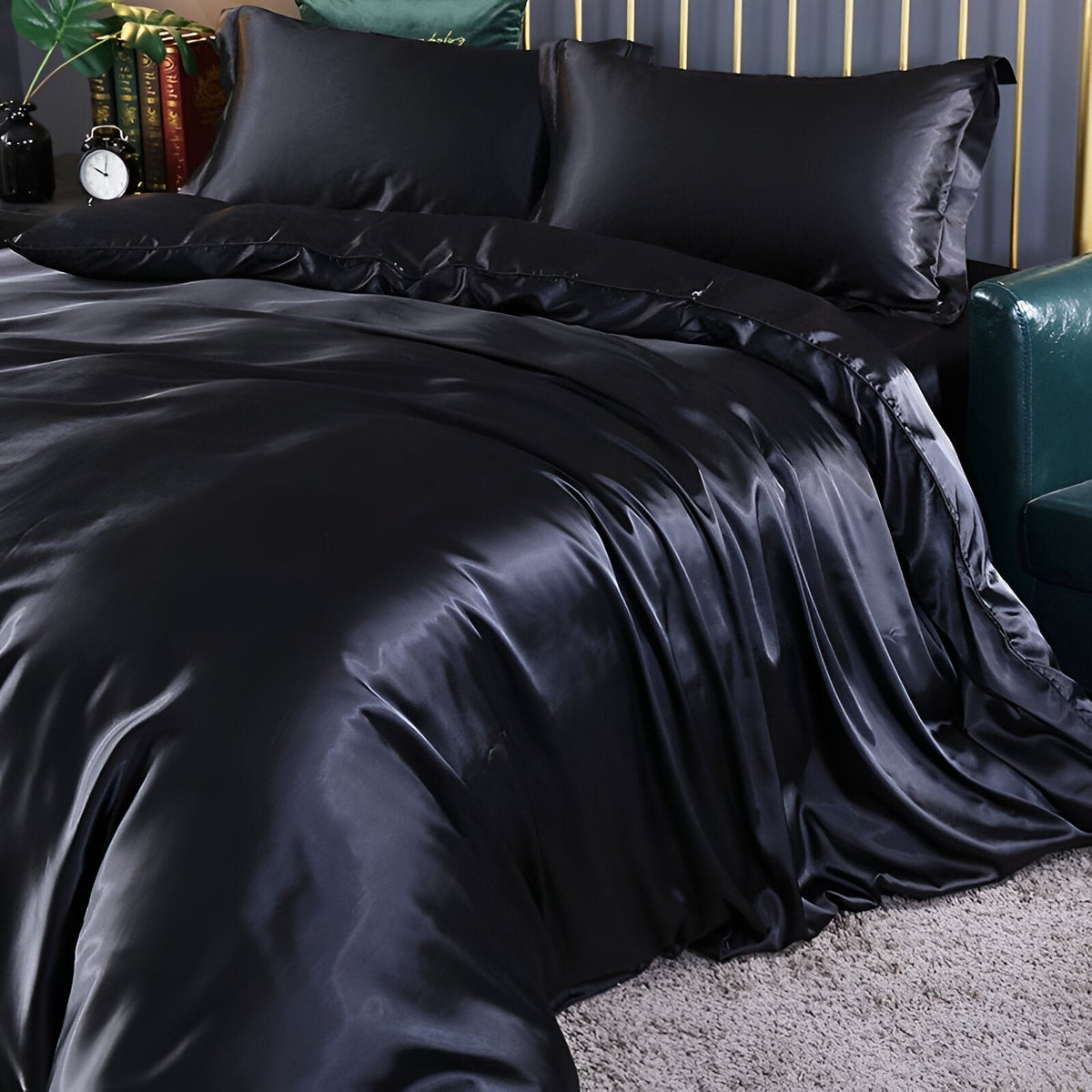 Eloise Satin Bedding Set for Beds with 2 Pillowcases