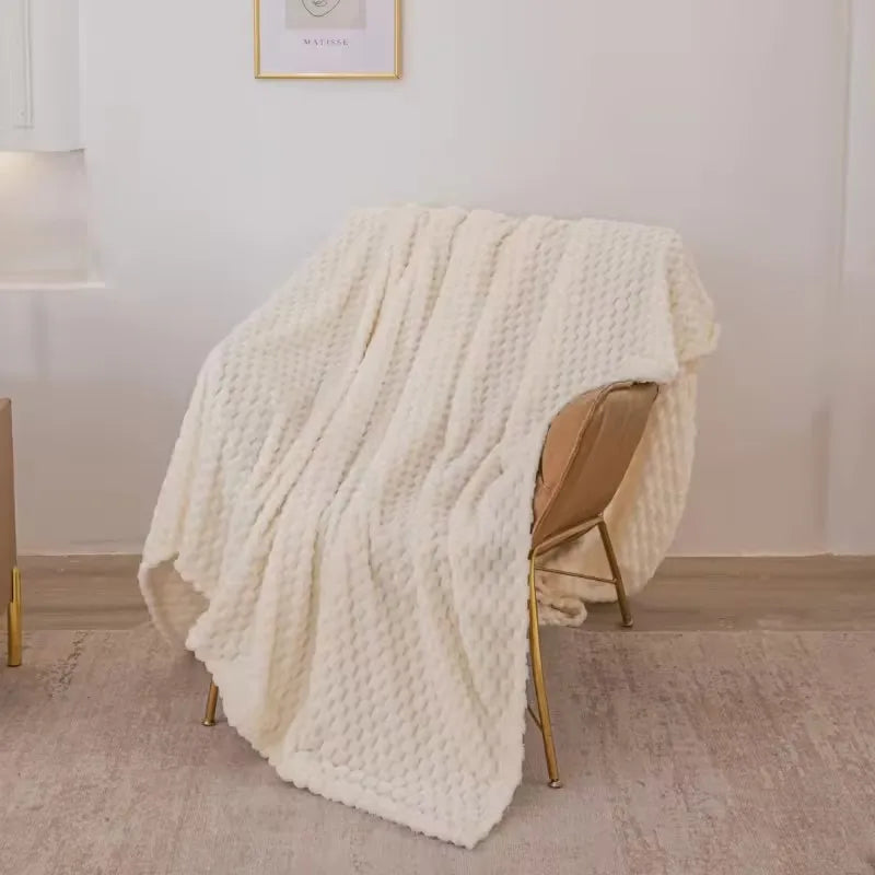 Rosalie Sofa Throw for Cold Evenings with Waffle Texture