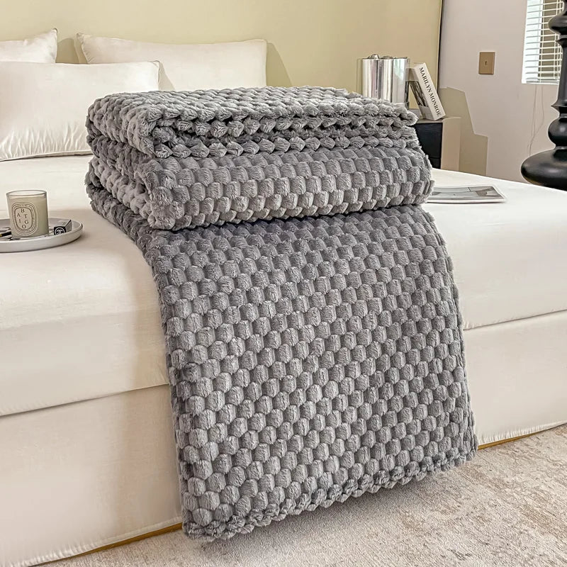 Rosalie Sofa Throw for Cold Evenings with Waffle Texture