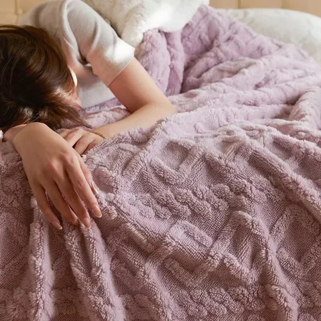 Anouk Fleece Blanket for Winter Beds with Sherpa Lining