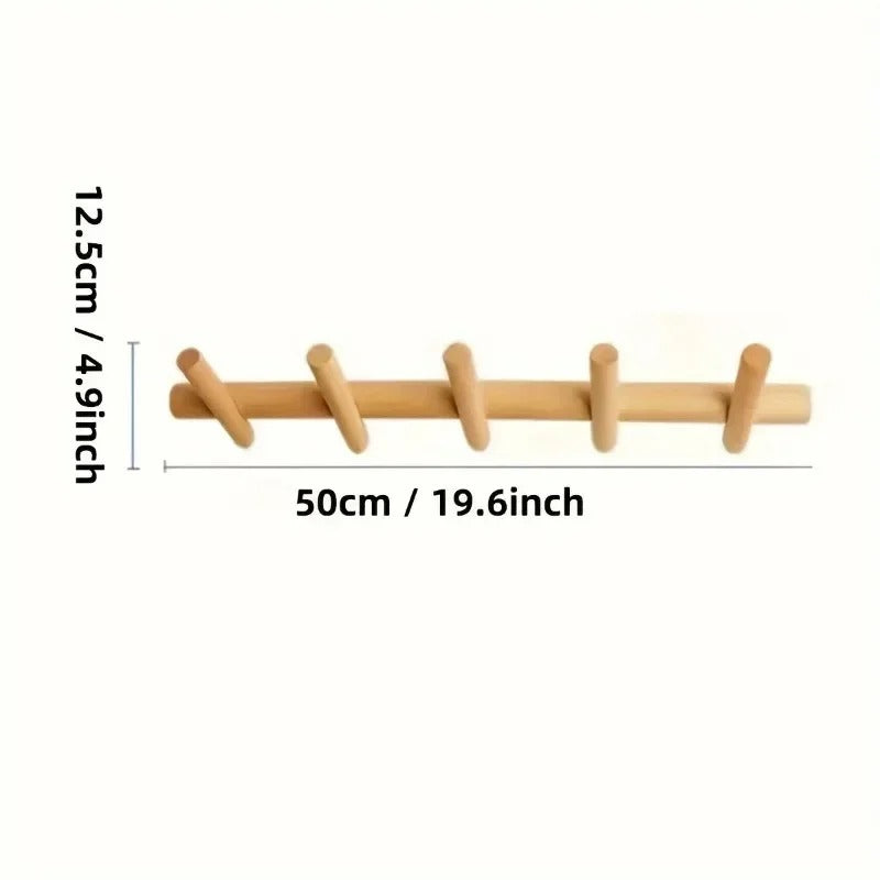 Valentine Wall Coat Rack for Halls with 5 Angled Pegs