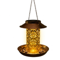 Aviana 2 in 1 Solar Bird Feeder Lantern Hanging Metal Garden Light for Patios and Pergolas