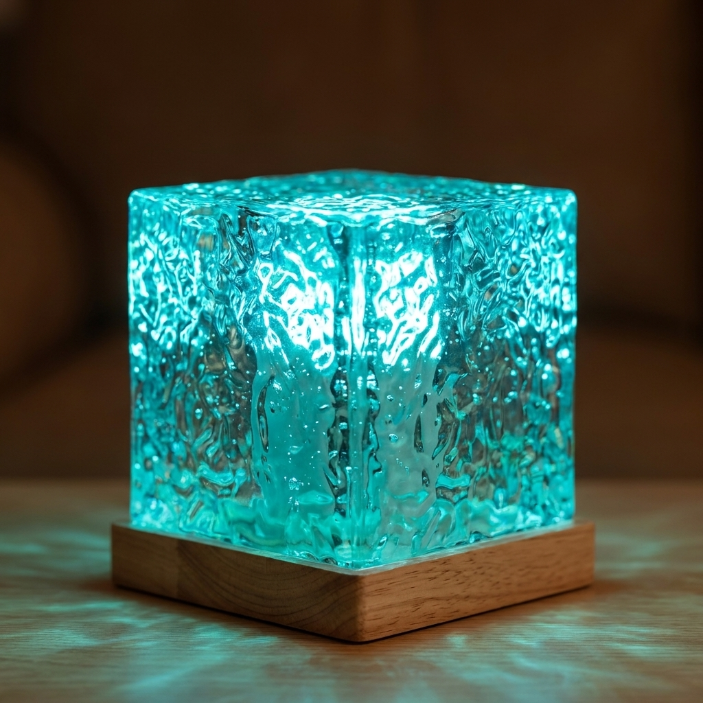 Boreal Cube Rippled Crystal Aurora Lamp 16 Color Northern Lights Projector for Bedrooms and Lounges