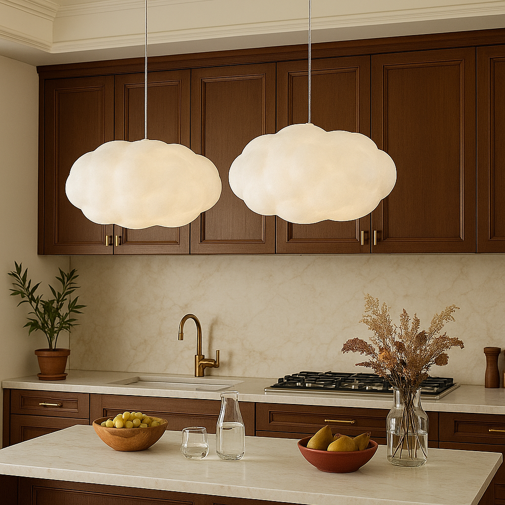 Alexandrine Cloud Pendant for Kitchens with PVC Shade