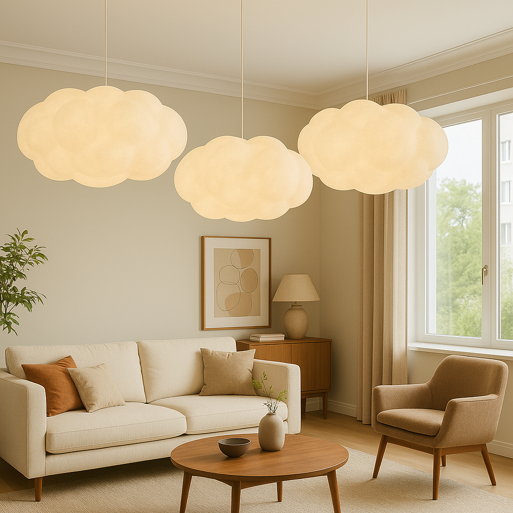 Alexandrine Cloud Pendant for Kitchens with PVC Shade