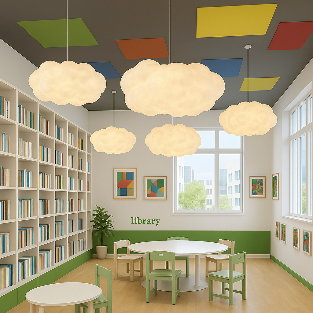 Alexandrine Cloud Pendant for Kitchens with PVC Shade
