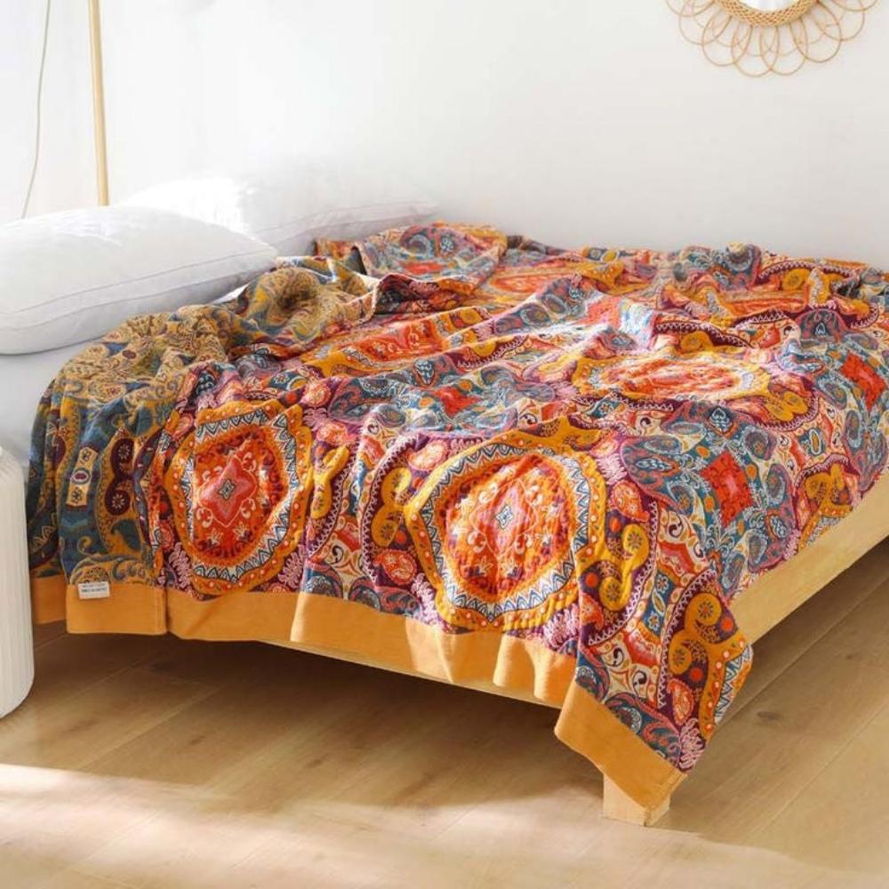 Aurelia Cotton Throw for Sofa & Picnics with Airy Weave