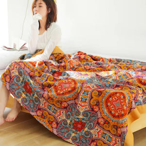 Aurelia Cotton Throw for Sofa & Picnics with Airy Weave
