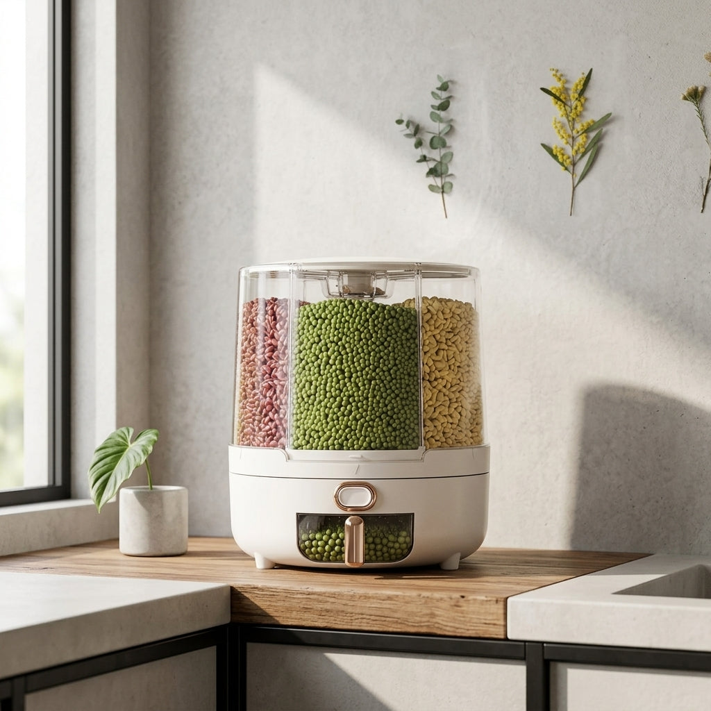 Dorothea Grain Dispenser for Rice and Beans with Measure