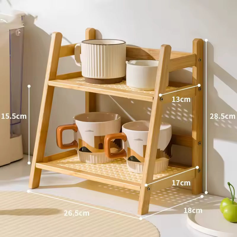 Bernadette Bamboo Tiered Organizer for Mugs and Brushes