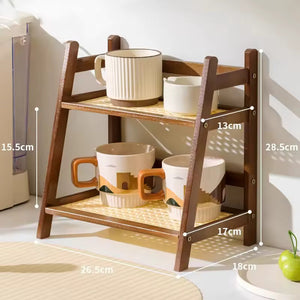 Bernadette Bamboo Tiered Organizer for Mugs and Brushes