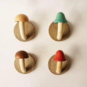 Rosalind Mushroom Wall Hooks for Kids with 4 Pegs