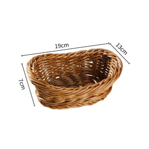Yvette Willow Basket for Bread and Fruit with Braided Rim