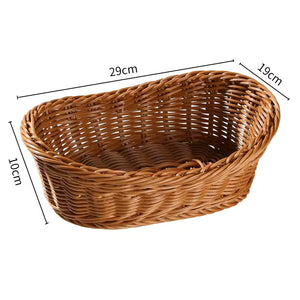 Yvette Willow Basket for Bread and Fruit with Braided Rim