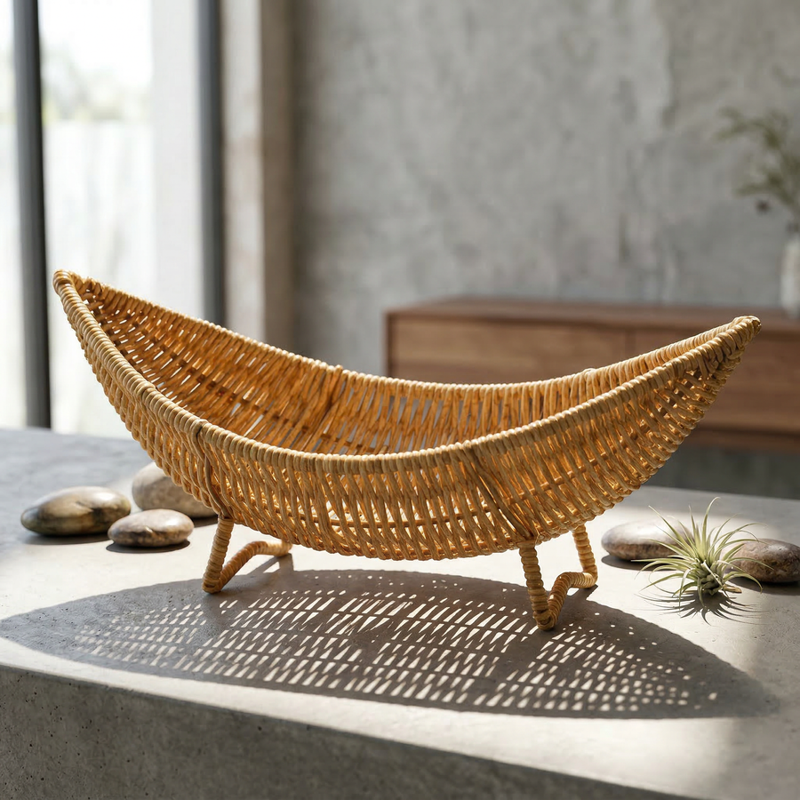A boat shape on small feet
