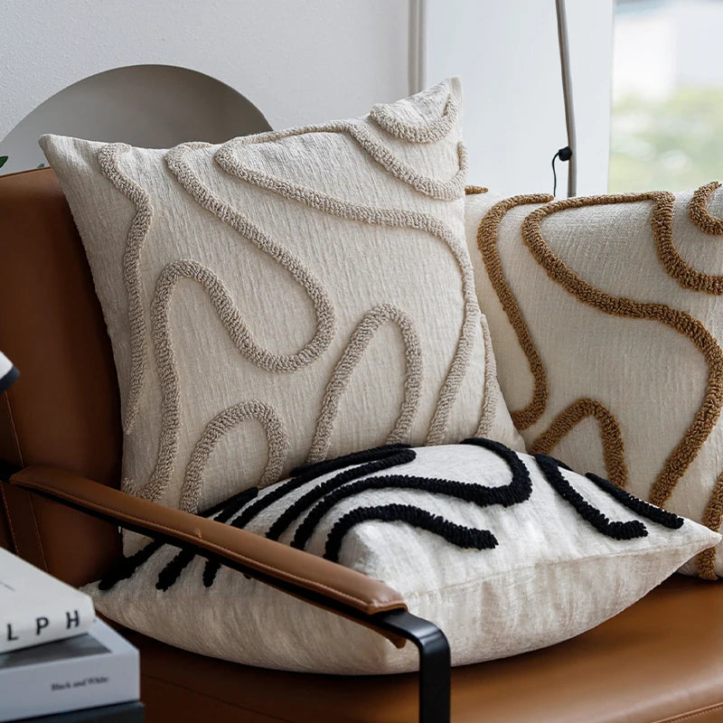 Florentine Chenille Cushion for Armchairs with Tufted Lines