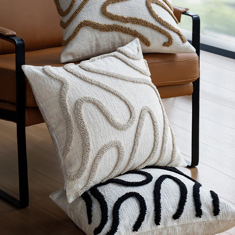 Florentine Chenille Cushion for Armchairs with Tufted Lines