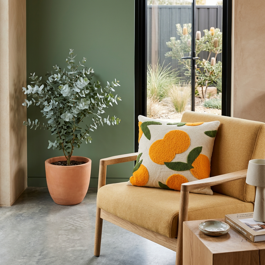 Wide view, green accent wall