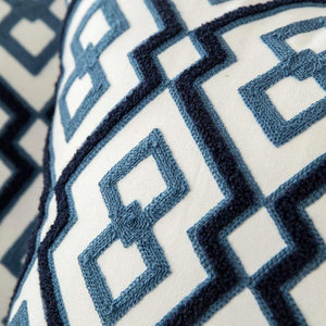 Yolande Embroidered Cushion for Sofas with Radial Motif