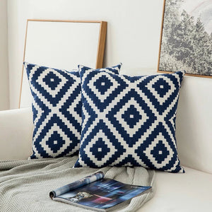 Yolande Embroidered Cushion for Sofas with Radial Motif