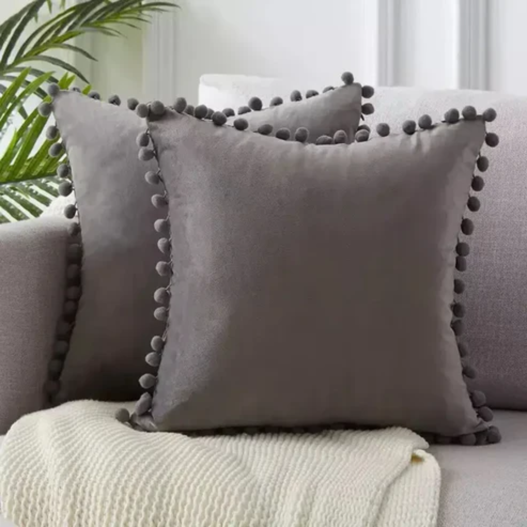 Tatiana Pom Pom Cushion for Bedrooms and Reading Nooks