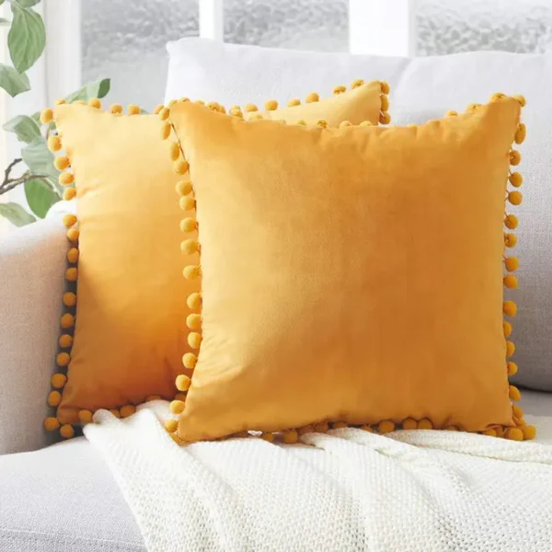 Tatiana Pom Pom Cushion for Bedrooms and Reading Nooks