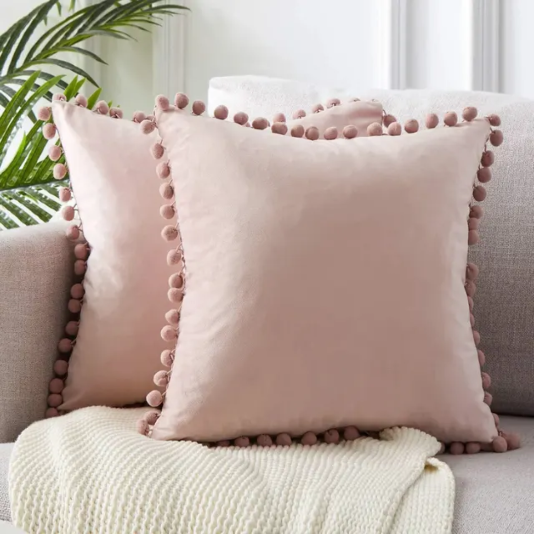 Pink pair with a knitted throw