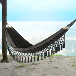 Rosanne Cotton Hammock for Gardens with Macrame Fringe
