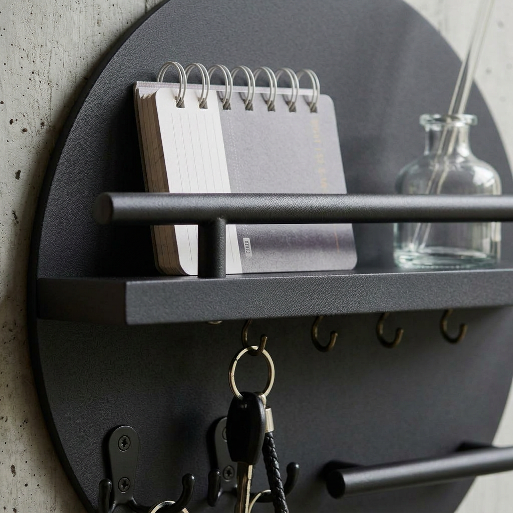 Ursule Wall Key Holder for Halls with Floating Shelf