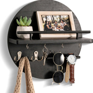 Ursule Wall Key Holder for Halls with Floating Shelf