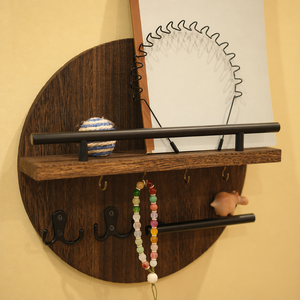 Ursule Wall Key Holder for Halls with Floating Shelf